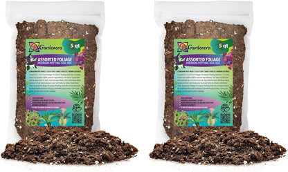 Gardenera Assorted Foliage Potting Soil - All-Natural Blend for Thriving Diverse Foliage Displays - Enhances Nutrient Uptake - 10 Quart