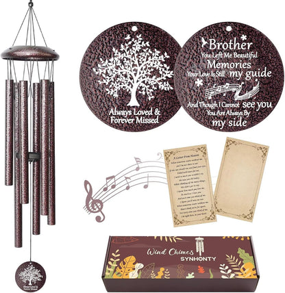 Memorial Gifts for Loss of Brother, 25''Memorial Wind Chimes, Bereavement, Condolence, Remembrance, Sympathy Gifts Windchimes in Memory of Brother