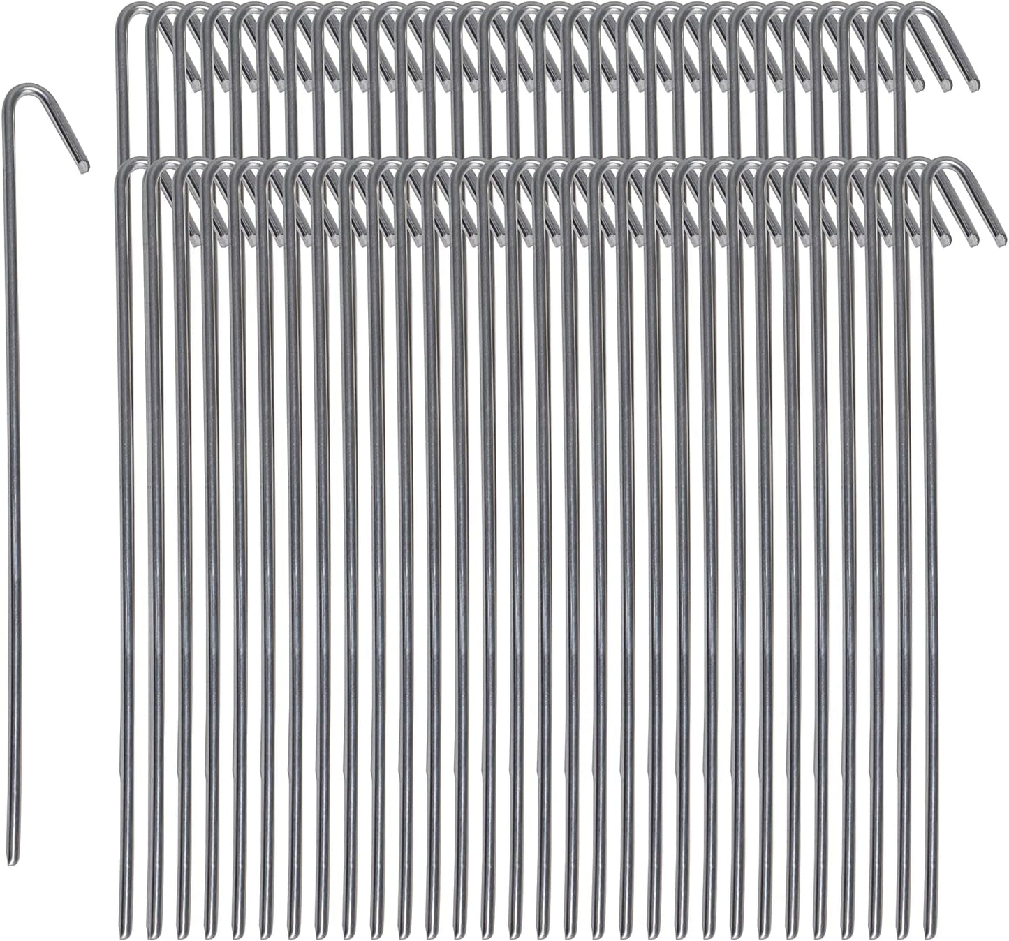 Pinnacle Mercantile 60 Pack Tent Stakes Metal Garden Edging Fence Hooks Pegs Christmas Decoration Stakes Made USA 9 inches Long