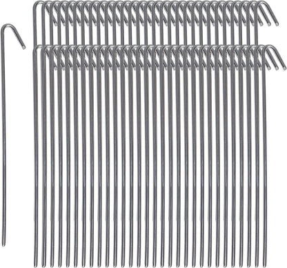 Pinnacle Mercantile 60 Pack Tent Stakes Metal Garden Edging Fence Hooks Pegs Christmas Decoration Stakes Made USA 9 inches Long