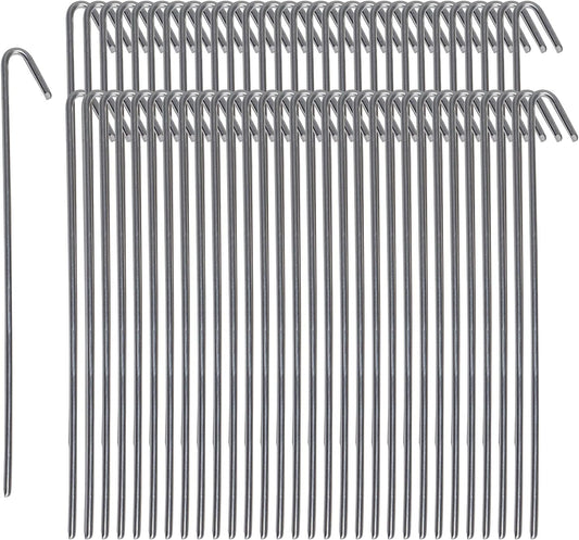 Pinnacle Mercantile 60 Pack Tent Stakes Metal Garden Edging Fence Hooks Pegs Christmas Decoration Stakes Made USA 9 inches Long