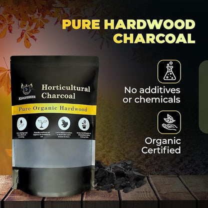 Organic Horticultural Charcoal & Terrarium Charcoal | Charcoal for Plants | Pure Hardwood Charcoal for Planting and Gardening | Organic Canadian Maple Biochar (4 QUARTS)