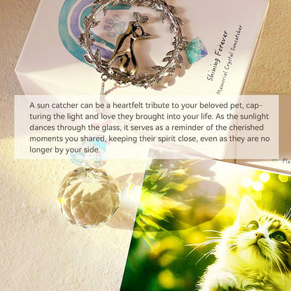 Cat Memorial Suncatcher - Lost of Cat Bereavement Gift Idea, Pet Loss Sympathy Gifts, Thoughtful Cats Remembrance Sun Catcher, Passing Away Remembrance Memory Gift