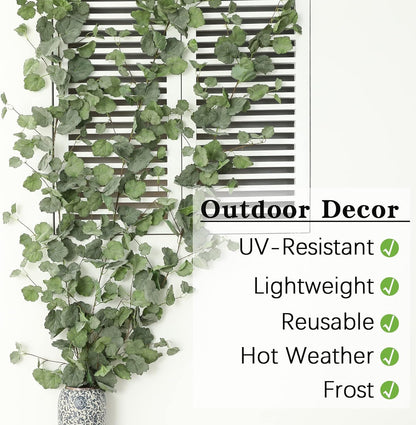 3 Strands Begonia Artificial Vines, 67" Silk Vine Garland with Green Leaves, Fake Hanging Plants Greenery Decor for Home, Bedroom, Wall, Party, Wedding Decoration