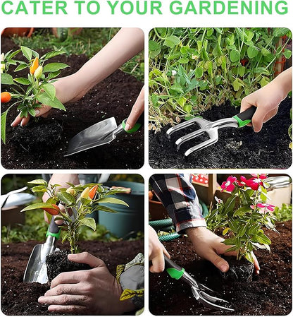 Garden Tools 8-Piece, Gardening Hand Tools, Gardening Tools Set Cultivators with Rust-Proof,Stainless Steel, Aluminum Alloy Material, Gardening Supplies Set Ideal Gift