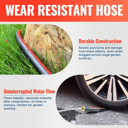 YAMATIC Female to Female Short Garden Hose 5/8 in x 3 ft, 2 in 1 Dual Use Heavy Duty Leader Hose with Solid Brass Connector, All-Weather Water Hose, Burst 300 PSI