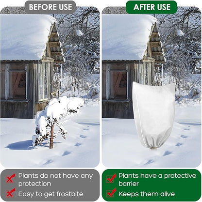 3 Pcs Large Plant Covers Freeze Protection 47.5" X 71.2" ,Reusable Winter Cold Weather Frost Blankets for Outdoor Plants with Drawstring and Zipper,Outdoor Tree Jackets (White, 2 Pack XL-78.5" x94.5")
