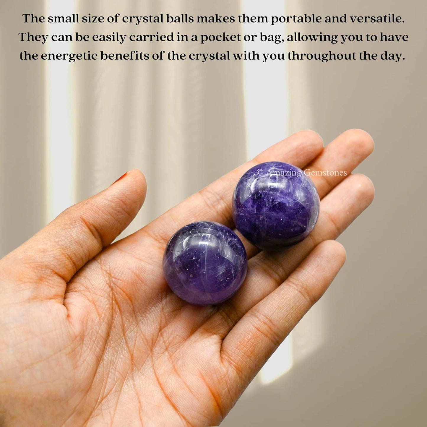Amazing Gemstone Amethyst Crystal Ball - 1" Inches Crystal Sphere Meditation Balls for Witchcraft and Decorative Balls - Crystals and Healing Stones Beginners Gift (Pack of 1)