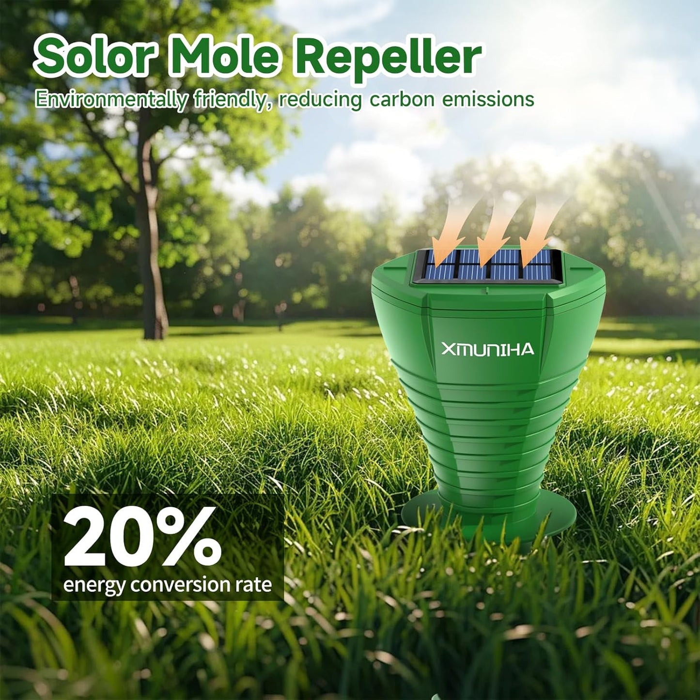 Solar Powered Mole Repellent, 8 Pack Ultrasonic Vole Repeller Outdoor, IP65 Waterproof Snake Deterrent, Gopher Remover Devices, Skunk, Groundhog Trap for Yard, Garden, Lawn