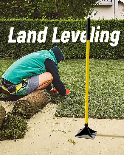8"x8" Steel Tamper with 48" Handle, Heavy Duty Hand Compactor Tool for Leveling Soil, Gravel, Sand, Asphalt, Ground, Paver, Driveway, Garden, Yard, and Blacktop Repair