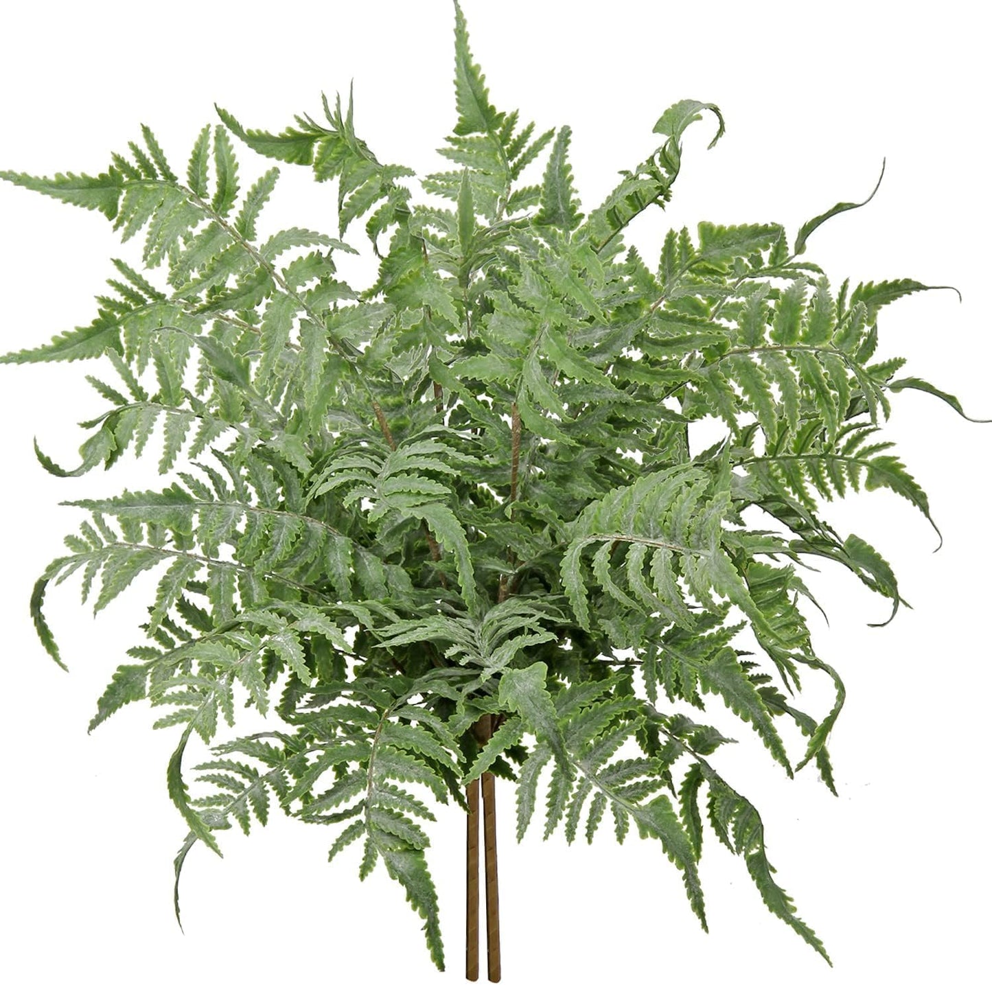Fake Plants Stem Artificial Boston Fern 19" Green Fake Greenery Branches 2 Pcs UV Resistant Faux Plant Bushes for Home Indoor Outdoor Garden Wedding Bouquet Table Decor