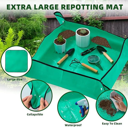 175-Piece Gardening Kit with Bonsai Tools, Succulent & Herb Planting Set, Pruning Shears, Seed Trays, Waterproof Mat – Durable BPA-Free Indoor & Outdoor Garden Tool Set Gift