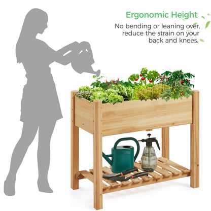 Yaheetech 34" Raised Garden Bed with Legs, Wooden Planter Box, 1Pcs