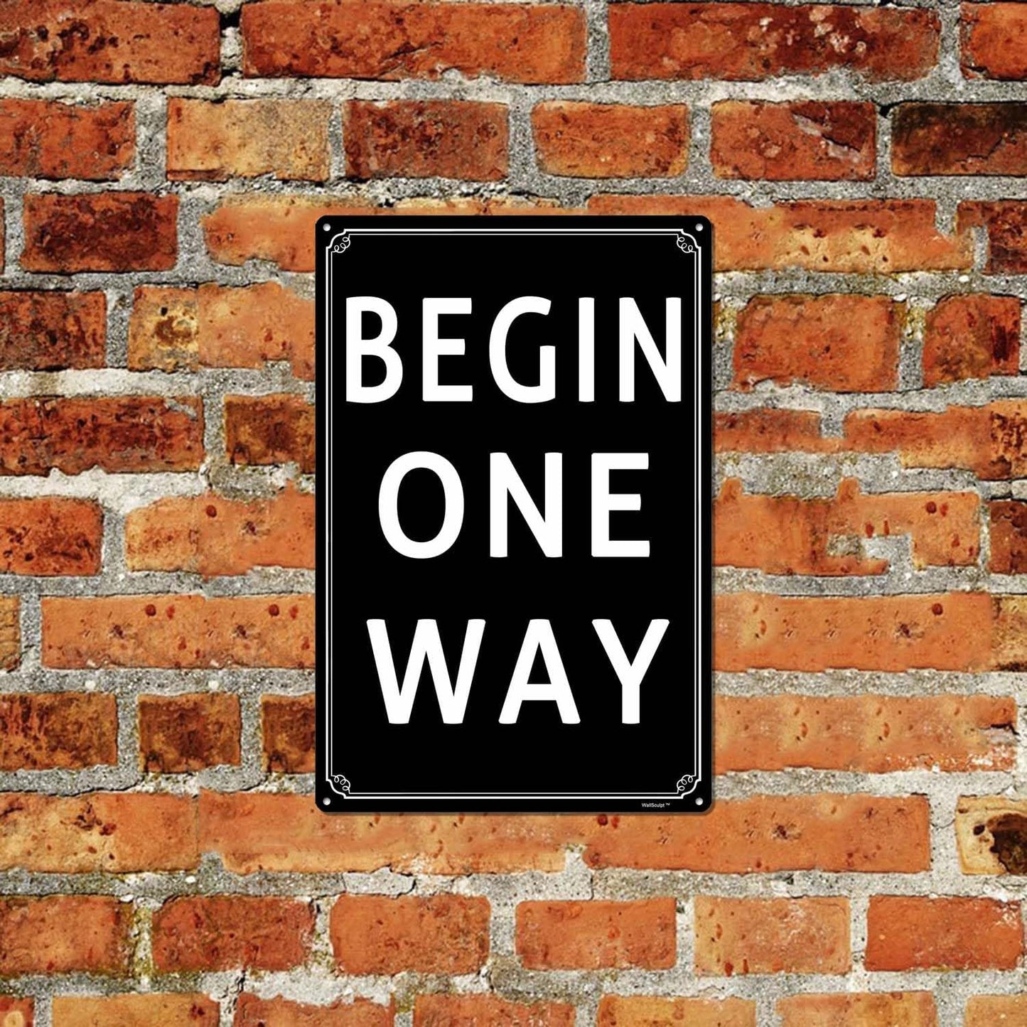 8x12" Begin One Way Parking Lot Sign - High-Intensity Grade Aluminum, Weatherproof & Fade-Resistant, Ideal for Outdoor & Indoor Use - Curbside Sign