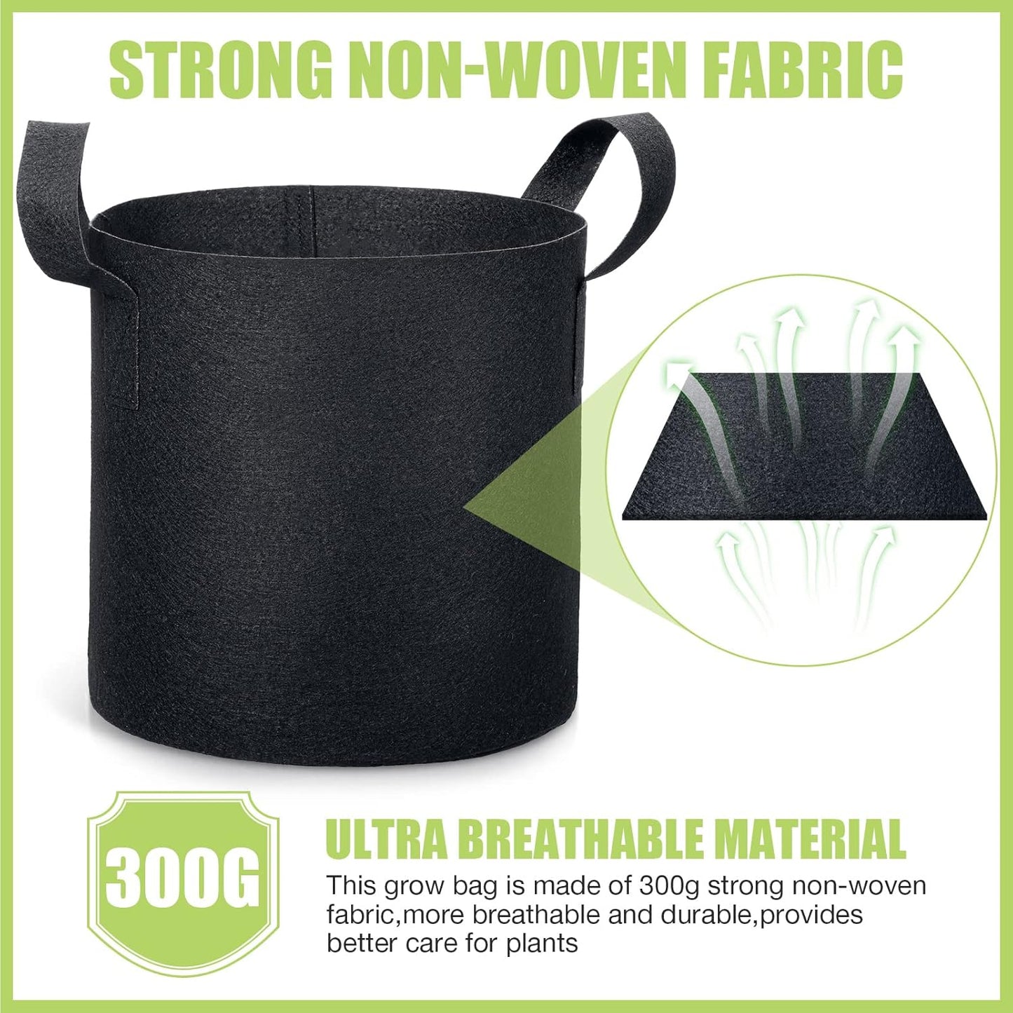 Boao 30 Pack 3 Gallon Grow Bags Aeration Fabric Pots for Plants with Handles Thickened Non Woven Grow Pots Bulk Plant Bags for Garden Vegetable Flower