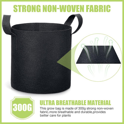 Boao 30 Pack 3 Gallon Grow Bags Aeration Fabric Pots for Plants with Handles Thickened Non Woven Grow Pots Bulk Plant Bags for Garden Vegetable Flower
