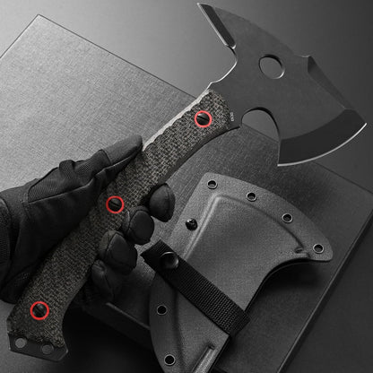 C1342 Camping Axes,DC53 Steel Blade Micarta Handle Chopping Axe Bushcraft Camping Axes Survival Hatchet Full Tang Axe for Hiking Hunting Camping Splitting Chopping Wood(Black)