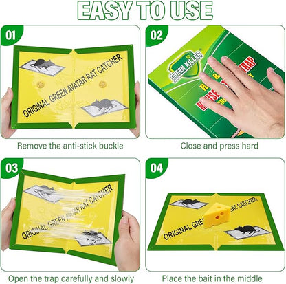 4 Pack Super Sticky Rodent Glue Traps, Large Sticky Rat Traps, Glue Trap Boards for Snakes Rats Mice Spiders Centipedes Roaches, Rats Trap for Indoor, Outdoor, Basement, Yard, Garage, 16.6" X 11.5"