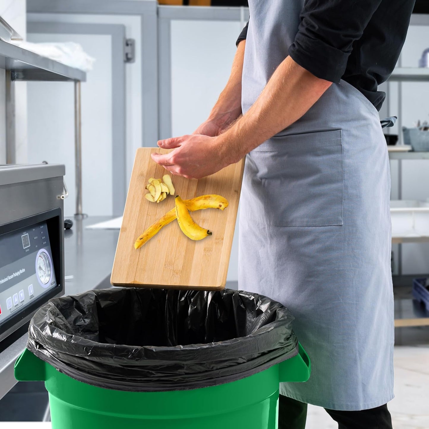 PRO&Family 20 Gallon Trash Can with Lid Round Ingredient Storage Containers Recycling Bin Kitchen Garbage Can Office Garbage Can Trash Barrel Plastic Barrel Yard Waste Bin Outdoor Trashcan (1, Green)