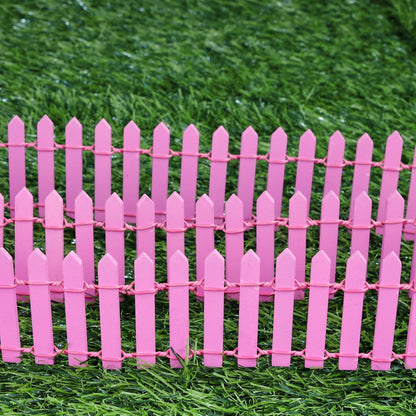 Mini Fairy Garden Fence, 35.5x2 Inch Cuttable Small Wood Picket Fence, DIY Miniature Accessories Decoration for Dollhouse, Crafts, Vegetable Platter, Cake(Rose Red)
