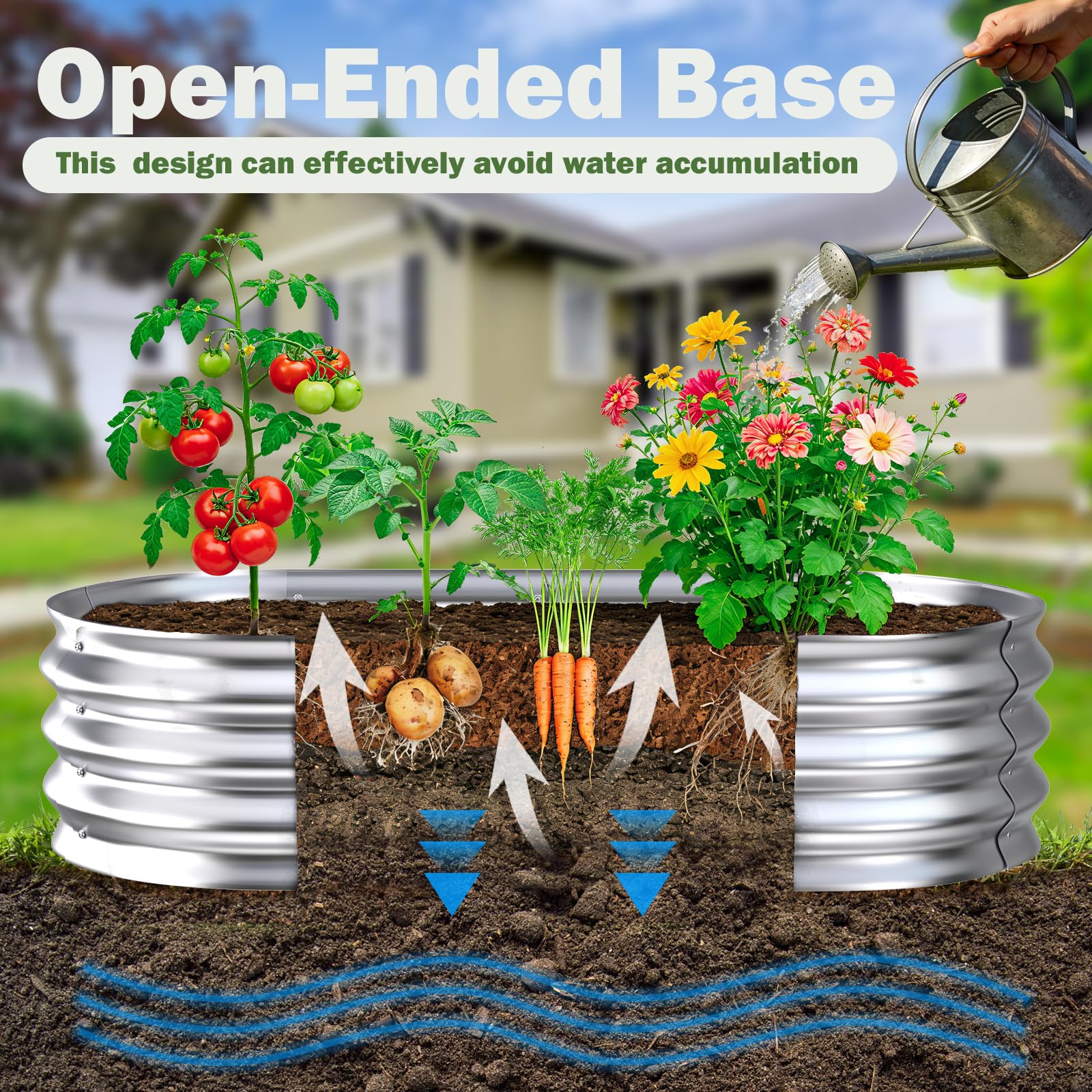 Tegarbed Galvanized Raised Garden Bed Outdoor, 4x2x1ft(2Pack) Metal Heavy Duty Planter Boxes for