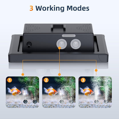 NFESOLAR Solar Pond Aerator with Battery Backup, 3 Modes, 2 Air Stones, Solar Air Pump for Outdoor Garden Small Pond Stock Tank Hydroponics Wildlife