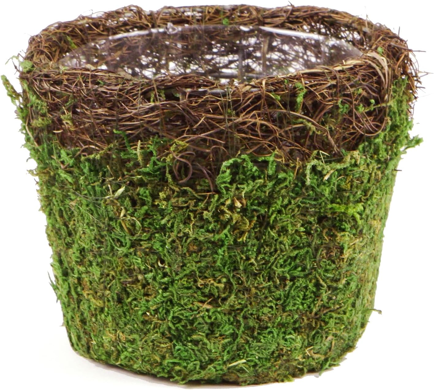 SuperMoss (55152 Vineyard Decorative Moss Basket Ideal for Home Decor, Office Decor, and Indoor Plants, Medium Size: 5.5″ x 4.7″, Fresh Green