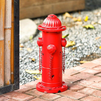 Fake Fire Hydrant for Dogs, 16.3" Red Metal Dog Pee Post with Stakes, Puppy Training Tool Indoor/Outdoor Garden Yard Statue