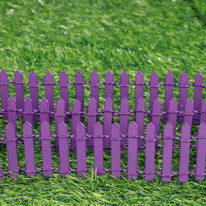 Mini Fairy Garden Fence, 35.5x2 Inch Cuttable Small Wood Picket Fence, DIY Miniature Accessories Decoration for Dollhouse, Crafts, Vegetable Platter, Cake(Dark Purple)