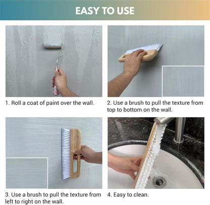 Wallpaper Brush Handle Trowel Hand Finish Concrete Trowel with Comfort Handle for Texturing Concrete in Curbs, Gutters and Other Hard to Reach Areas(WT402C)