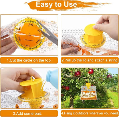 6 Pack Disposable Wasp Traps Outdoor Hanging Yellow Jacket Trap Carpenter Bee Traps for Outside Hornet Trap Carpenter Bee Killer Wasp Catcher for Bug Flying Insect Outdoor