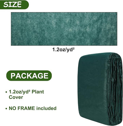 Plant Covers Freeze Protection 10 x 50 FT 1.2oz/yd² Frost Cloth Blankets for Outdoor Plants in Winter, Floating Row Cover for Vegetable Garden