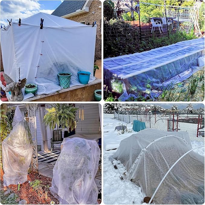 3pack 10x50ft Plant Covers Freeze Protection- Frost Cloth Blanket Floating Row Cover for Winter 0.9 oz/yd