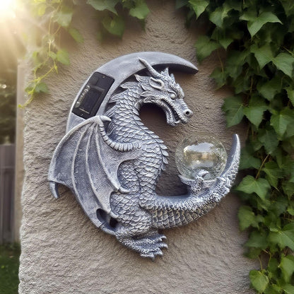 Dragon Tree Hugger Solar Magic Orb Garden Statue Dragon Solar LED Lights Decor Sun Moom for Your Patio Balcony Porch Yard for Mom Grandma
