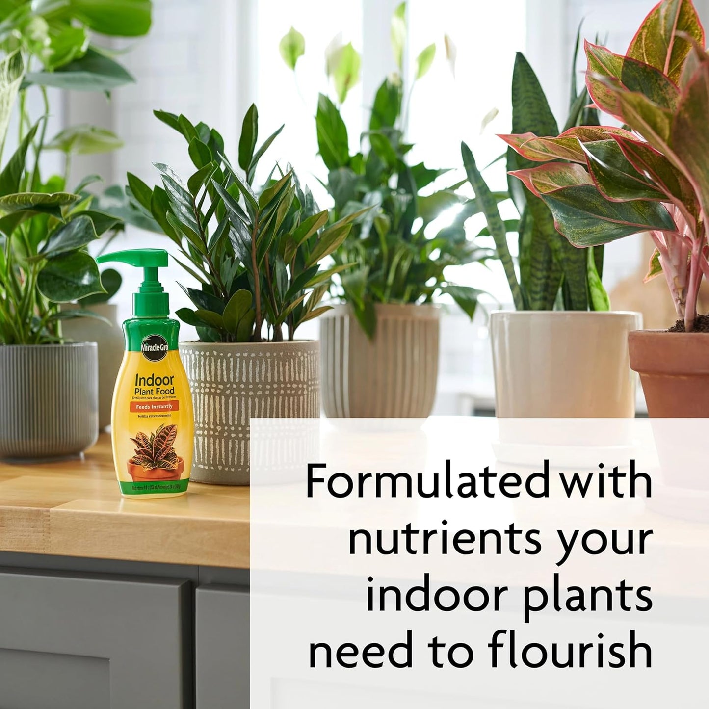Miracle-Gro Indoor Potting Mix (6 qt.) and Indoor Plant Food (8 oz.) - Bundle for Growing and Fertilizing Houseplants