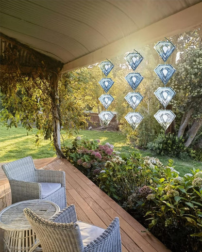 Stainless Steel Wind Spinner - Reflective Garden Spinner to Scare Birds Away, Sparkly Outdoor Decor for Yard, Patio, Farm - Heart Shaped Gift for Mom, Women, Wife