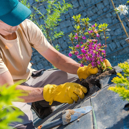 Leather Work Gloves for Men & Women, Reinforced Durable Gardening Gloves,Cowhide Work Gloves,Puncture & Cut Resistant