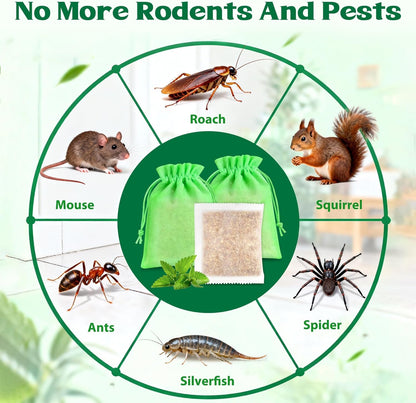 Mouse Repellent Pouches, 24PCS Peppermint Oil to Repel Mice and Rats, Rodent Repelling Packs, Natural Rat Deterrent, Indoor & Outdoor Use, Family & Pet Safe