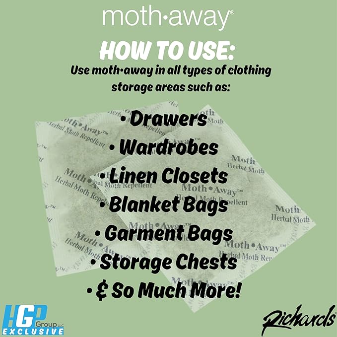 Richards Homewares Moth Away Sachets – 72-Pack Value Bundle, Natural Herbal Moth Repellent, Non-Toxic & Chemical-Free, Fresh Scent for Closets, Drawers & Storage – Made in USA
