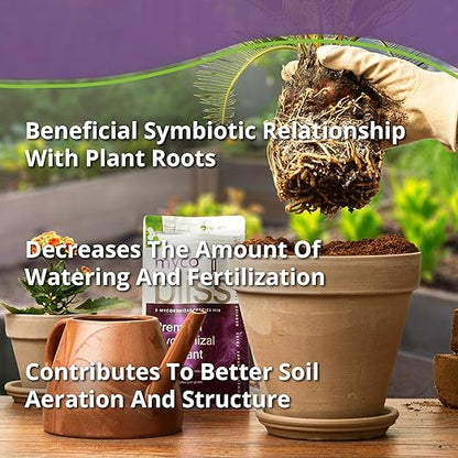 Myco Bliss Granular (2lbs) - Mycorrhizal Fungi for Plants - 5 Strain Mycorrhizal Inoculant with 1000 Propagules Per Gram - Highly Concentrated Mycorrhizae for Plants, Potting Soil, & Garden Soil