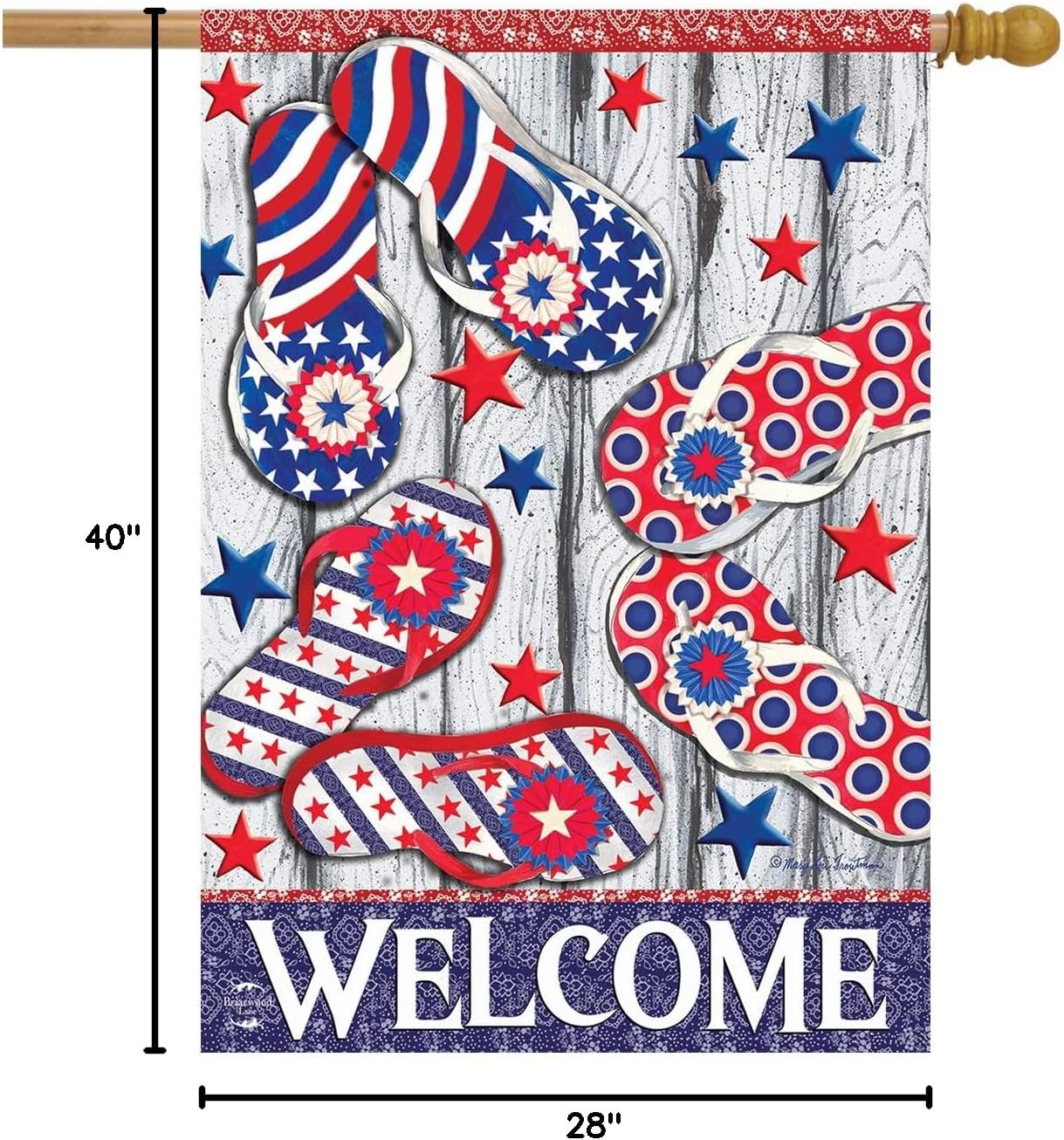 Briarwood Lane House Flag 40x28 For Outdoor Freedom Flip Flops Summer For Summer House Flag