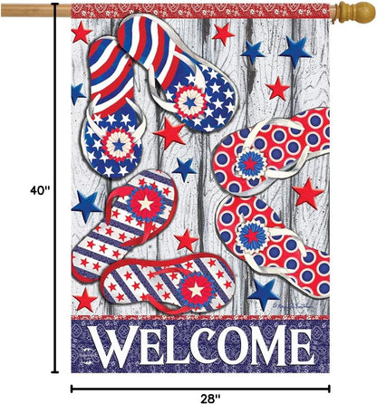 Briarwood Lane House Flag 40x28 For Outdoor Freedom Flip Flops Summer For Summer House Flag