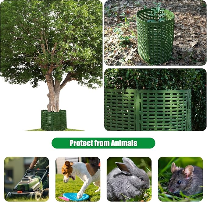 7pcs Tree Trunk Protector, Tree Guards Trunk Protector with Twist Ties, Resizable for Various Size Trees or Plants, Preventing Tree Bark Damage from Pruners, Mowers, and Rodents