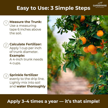 Professional Citrus Fertilizer + Vital Micronutrients; Perfect Balanced NPK for All Citrus; for Indoor and Outdoor Plants; Orange, Lime, Avocado and Lemon Tree Fertilizer (10 QUARTS)