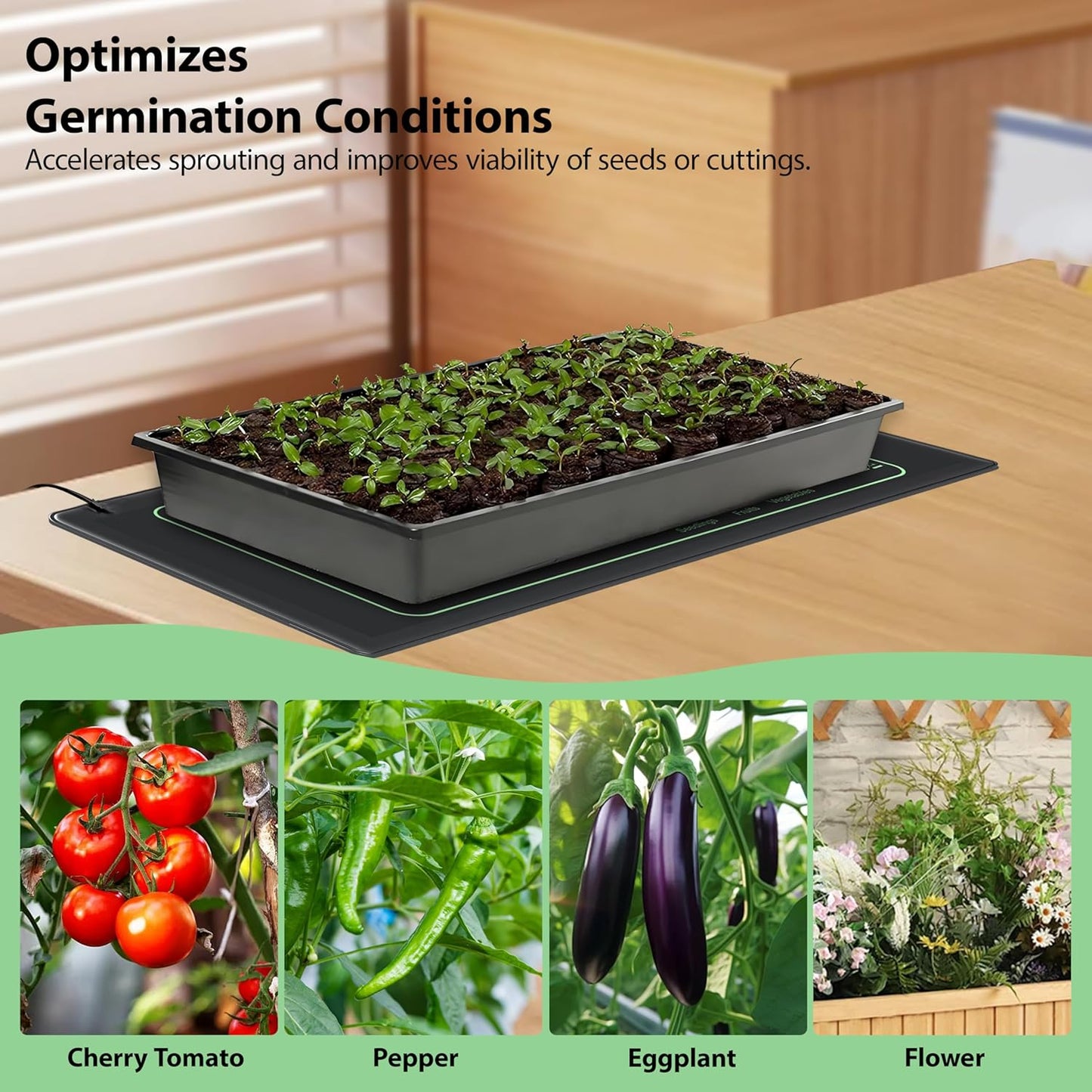 Seedling Heat Mat 2 Pack Heat Mats for Seed Starting Plants Indoor Growing Gardening Brewing Germination Greenhouses Terrarium Reptile Waterproof Seed Rooting Warming Heating Pad 10"X20.75"