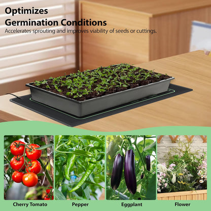 Seedling Heat Mat 2 Pack Heat Mats for Seed Starting Plants Indoor Growing Gardening Brewing Germination Greenhouses Terrarium Reptile Waterproof Seed Rooting Warming Heating Pad 10"X20.75"