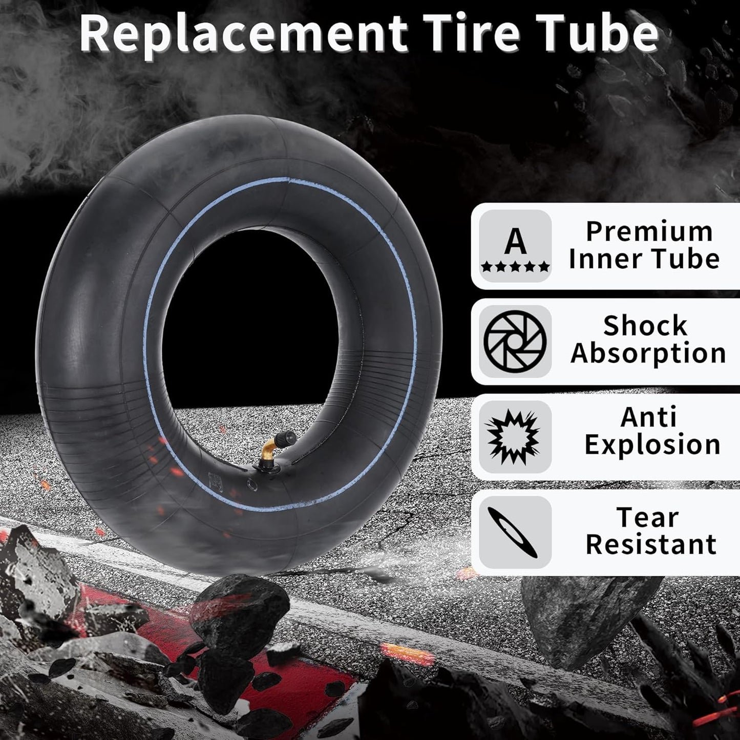 RUTU 4.00-6 Tube 4.10/3.50-6 Heavy Duty Inner Tube with TR87 Bent Valve Stem Replacement for Go Kart Wheelbarrow ATV Lawn Mower Hand Truck Snow Blowers Gorilla Cart 2 Pack