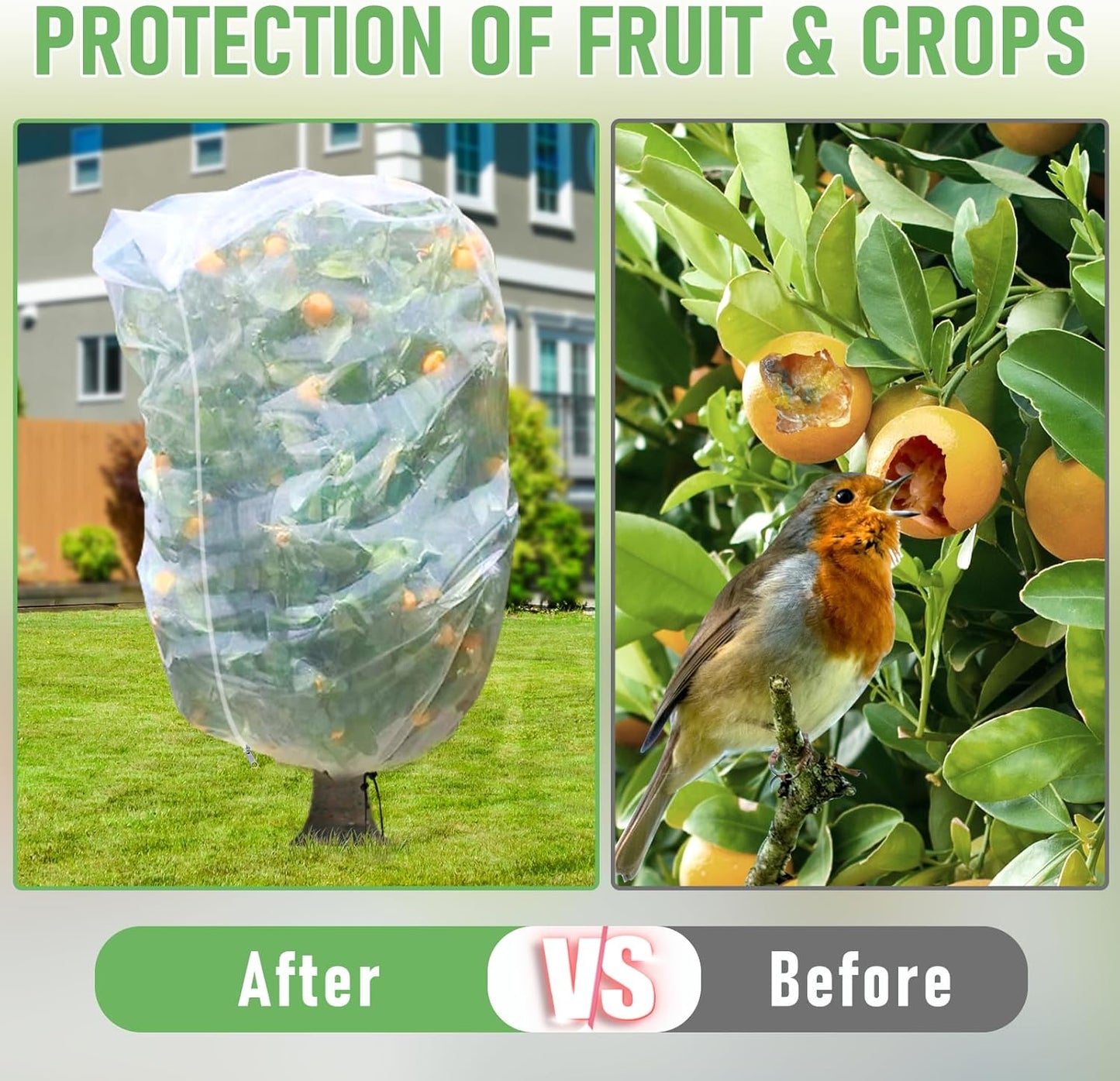 Fruit Tree Netting for Cicadas, 2Pcs 7.9x5.9 FT Plant Mesh Netting for Garden Protection with Zipper, Blueberry Bush Insect Netting Cover as Pest Barrier from Bird for Apple, Tomato