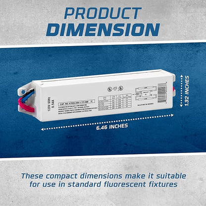 OHLECTRIC Replacement for Keystone KTEB-220-1-TP-EMI 2 Lamp T12 Electronic Fluorescent Ballast | 120V Input with Instant Start Operation | 0.88 Ballast Factor, UL-Approved