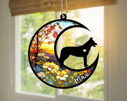 Personalized Dog Memorial, Custom Name Czechoslovakian Wolfdog Dog Christmas Ornament with Name, Custom Breeds, Pet Loss Light Catcher, Gifts for Lovers Loss of Pet Sympathy on Mothers Day Christmas